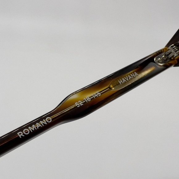 Lazzaro Romano Havana Men's Square Full Eyeglass Frames Brown Tortoise 52-18-145 - Picture 8 of 10